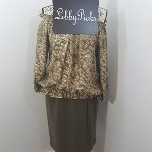 Rachel Zoe SILK off shoulder beige blouse NWT 12